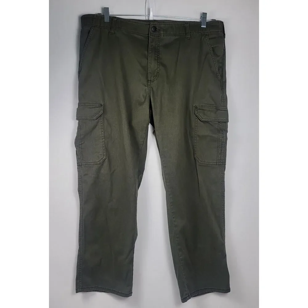 LEE Extreme Comfort MVP Pants Mens 40x29 Green‎ Stretch Relaxed Fit Work Chino